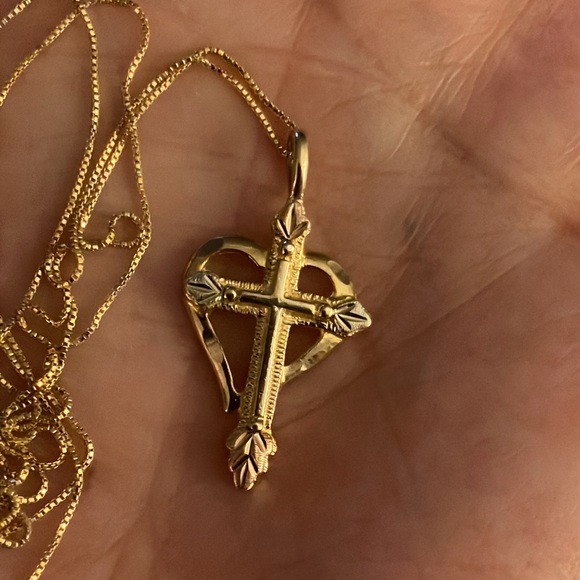 Black Hills Gold Jewelry - Authentic BLACK HILLS GOLD heart + cross necklace